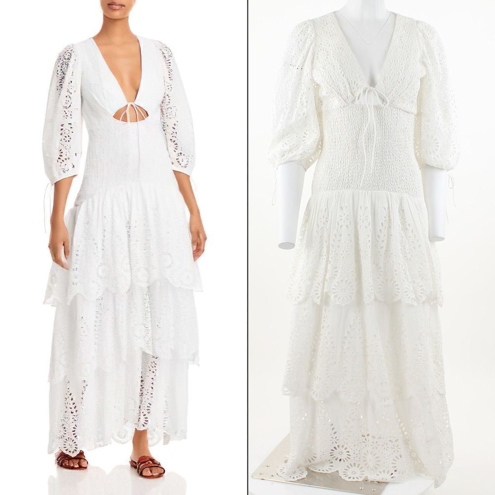 Significant Other Mazie Cotton Eyelet Dress in Ivory